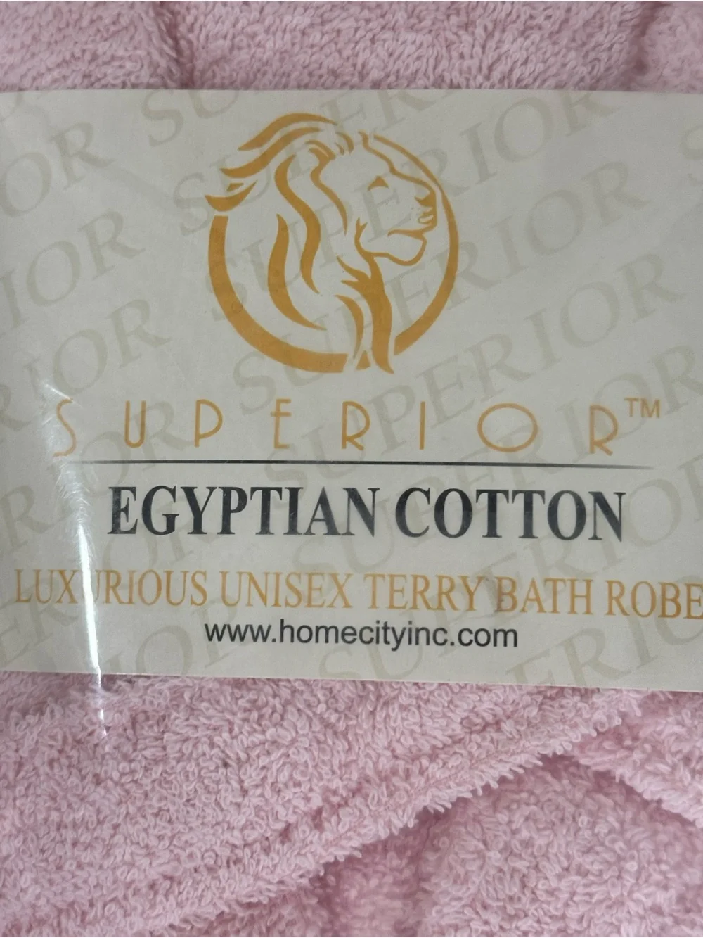Superior Egyptian Cotton Pink Terry Bath Robe - Large